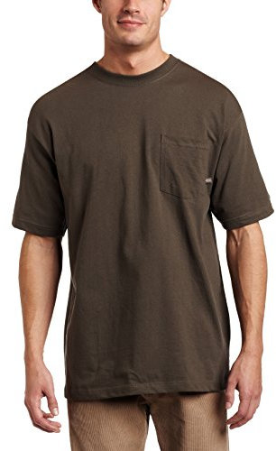 Dickies Men's Short Sleeve Pocket T-Shirt with Wicking, Moss, Medium