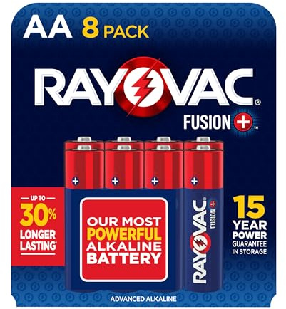 RAYOVAC AA 8-Pack FUSION Premium Alkaline Batteries, 815-8TFUSK