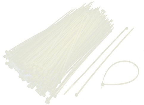 sourcing map Nylon Fasteners Cable Wire Zip Ties 195mm Long 2mm Wide 310 Pcs White