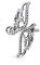 Bungsa Ear Cuff Ohrklemme gekreuzte Flügel Wings (Ohrstecker Conch Fake Piercing silber dezent Ohrringe Ohrclip Ohrschmuck Damen Frauen Herren Mode)