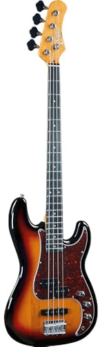 EKO GUITARS - VPJ-280V Sunburst, Basso Elettrico 4 Corde, Serie Tribute Vintage, Corpo in Tiglio, Manico in Acero, Tastiera 21 Tasti in Resina Eko WPC, Colore Vintage Sunburst