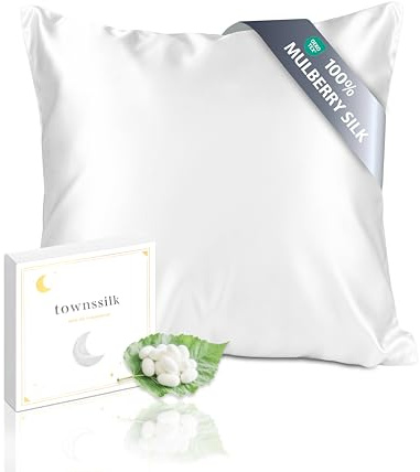Townssilk 19 Momme 100% Seide Kissenbezug 1 Stück 65x65cm weiß
