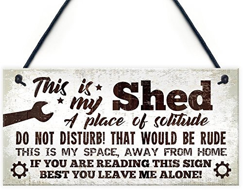Red Ocean Garden Shed Garage Man Cave Sign Hanging Wall Plaque Gift For Him Dad Grandad