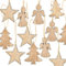 Logbuch-Verlag 12 Anhänger Holz Weihnachten Baumschmuck Silber Natur Weihnachtsbaumanhänger Deko 5 cm