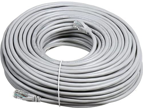 Link e : Cable Reseau RJ45 100m Categorie 6 Gris, Qualité Pro, Haut Débit, Compatible Connexion Internet, Ethernet, Box, TV, PC, Console, PS4, PS3, Switch, Routeur, Modem, Imprimante, ADSL...
