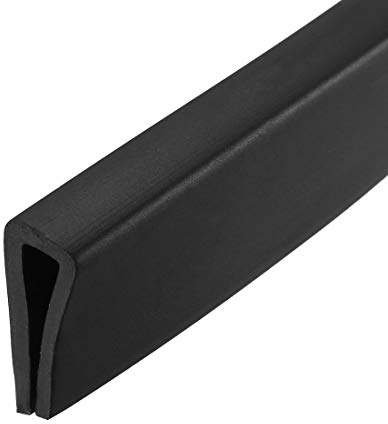 sourcing map Edge Trim U Seal Black Rubber Plastic U Channel Edge Protector Fits 3/32 - 9/64 Edge 10 Feet Length