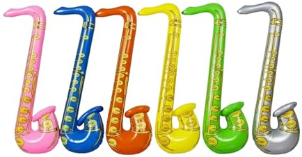 SHATCHI Aufblasbares Saxophon, groß, für Musikinstrumente, Partytütenfüller, Spielzeug, Ballons, Junggesellenabschied, Kostümparty, Zubehör, Rockstar, als Geschenk, 1 Stück-12 Stück, Sortiert, 1pc