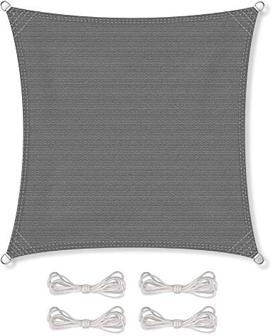 CelinaSun Voile d'ombrage avec Cordes de Fixation Pare-Soleil Jardin Balcon Basic Respirant Carré 2 x 2 m Anthracite