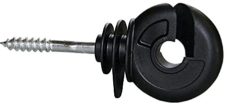 Kerbl 443145 Kompakt Durchgehende Stütze Ringisolator, Schwarz, 25 Stück