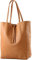 modamoda de T163 Damen Leder Shopper Schultertasche Large mit Innentasche handmade in Italy, Farbe:Cognac2021