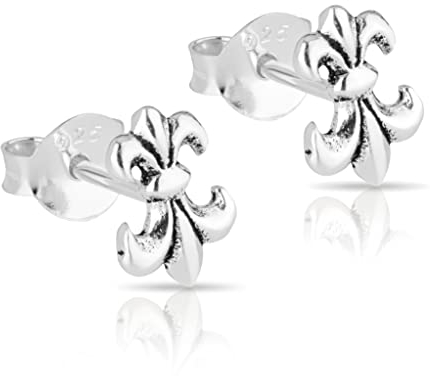 NKlaus Paar Lilie Ohrstecker Damen 925 Sterling Silber Ohrschmuck Gothic Ohrringe 3134