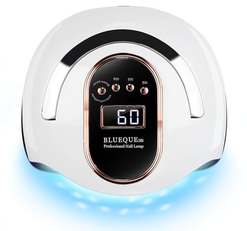 W&H UV LED Nail Dryer, 168 W, Faster Gel Nail Hardening Lamp, Gel Polish and Normal Polish Professional Machine Pedicure Manicure Nail and Toenails (White 168W)