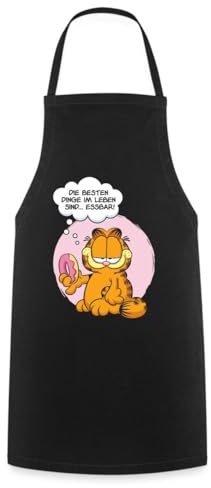 Spreadshirt Garfield Die Besten Dinge Im Leben Sind Essbar Kochschürze, One size, Schwarz