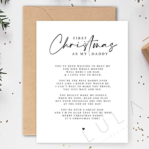 First Christmas as my Daddy from Baby with Poem A5 Greeting Card with envelope, Daddy's first Christmas, Christmas Card for Daddy, Poem Card