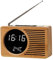 AIYING Multifunctional Retro Bedside Radio Wood Alarm Clock High Definition Large Screen Digital Display Clock Radio