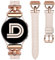 Wearlizer Lederarmband Kompatibel Mit Samsung Galaxy Watch 7/6/4/5 Active 2 40mm 44mm/5 Pro 45mm/4 Classic Damen, 20mm Elegant Armbänder für 6 Classic/FE 40mm, Polarstern/Rosegold
