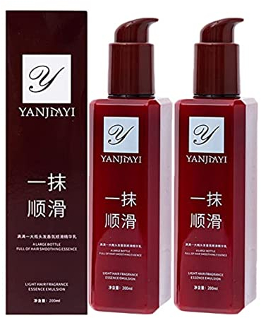 SALUCIA 2PCS YANJIAYI Hair Smoothing Leave-in Conditioner,A Touch of Magic Hair Care Conditioner Without Rinsing,Light Hair Ragrance Essence Deep Conditioner for Dry Damaged Hair, 200.0 milliliter