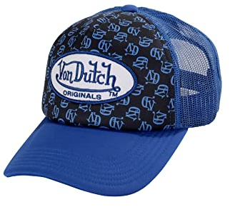 Von Dutch Trucker Cap Tampa Black AOP Blue Blau Schwarz, Size:OneSize