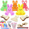 IWTBNOA Hasen aus Holz zum Bemalen, 20 Stück DIY Osterhase Deko, Ostern Basteln Holz mit kulleraugen, Pompons, Ostern Basteln Kinder, Ostern Dekoration, Frühling zum Dekorieren, Ostergeschenk Kinder