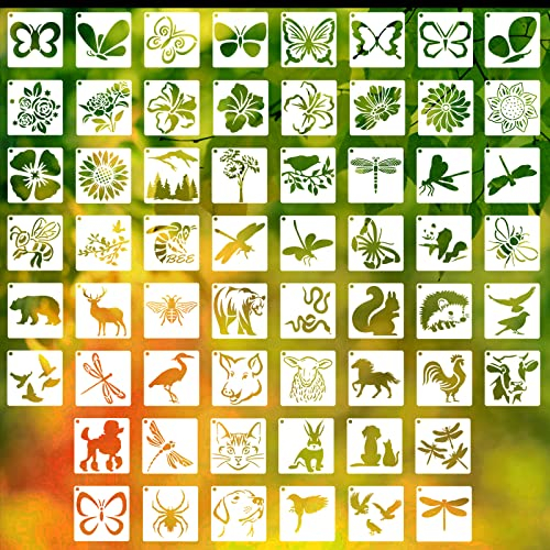 Winmany Schablonen-Vorlage zum Malen von Schmetterlingen Blumen Vogelzeichnungen wiederverwendbar Malerei Handwerk auf Holz Wand Heimdekoration