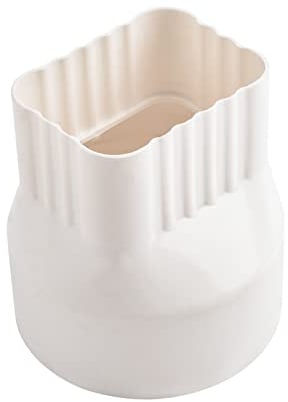 UFURMATE Adaptador de boquilla bajante, 1 pieza de PVC de 8,7 x 6,5 cm adaptador de canalón a tubo de drenaje, para conectar tubos de drenaje de 105 mm de diámetro (blanco)