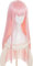 Wig Anime Cosplay Anime DARLING In The FRANXX Cosplay Perücke In The Zero Two 002 Cosplay Perücke mit Hörnern Stirnband und Perückenkappe, rosa Perücke mit langen geraden Pony