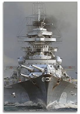 KYNA Bismarck Schlachtschiff-Poster, dekoratives Gemälde, Leinwand, Wandposter und Kunstbild, modernes Familien-Schlafzimmer, Dekoration, Poster, 30 x 45 cm