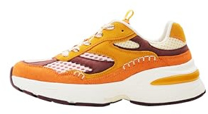 Desigual Orangefarbene Turnschuhe aus Leder -Höhe Keil 6,5cm