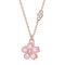 Belons Collier Sakura en argent sterling 925 avec pendentif en forme de fleur de cerisier en émail et oxyde de zirconium pour filles et enfants, Argent sterling Zircone cubique Argent sterling Zircone
