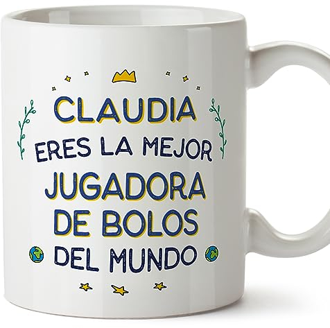 MUGFFINS Tazas Personalizadas para JUGADORA DE BOLOS mujer - En Español - Mejor del Mundo - 11 oz / 330 ml - Regalo Personalizable original y divertido