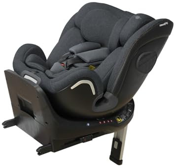 Casualplay Autositz Kora I, drehbar, mit Isofix und Fußstütze, Gruppe 0, 1, 2, 3, von 0 bis 12 Jahren oder von 40 bis 150 cm Höhe und geeignet für Rückwärtsfahren bis 105 cm, Dunkelgrau