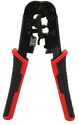 Goshyda RJ45-Crimpzange, A3-Stahlkonstruktion, Bequemer Griff, Crimpen von 6P- und 8P-Modularsteckern für Ethernet-RJ45-Sprach- und Datenkabel, für Netzwerk- und Telefonkabel