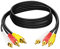 DR. WATCH Premium 3 RCA Phono Male Plug to 3 RCA Phono Male Plug Cable - 1.5 M (4.92 ft) Audio Video AV TV Cable Lead - Premium Connection for Enhanced Audio and Video Experience