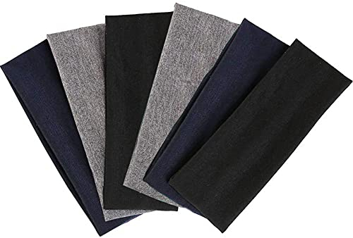 DERAYEE 6PC Sport Stirnbänder,3 Farben Yoga Headbands,Elastische Haarbänder, rutschfest Haarband Damen Herrn, Haarband für Yoga, Laufen, Radfahren, Basketball Sommer Sport