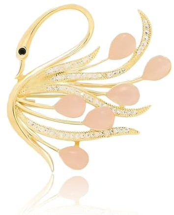 VYIBPDY brosche damen,Damen Brosche mit künstlichem Katzenauge,edles Schwan Brautschmuck, Broschennadel,Strass Brosche,Diamant Brosche für Schal, Tücher,Ponchos Mantel Zubehör, Geschenke