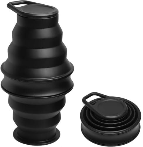 VODAFQS Bouteille d'eau pliable, bouteille d'eau pliable en silicone de 500 ml, bouteille d'eau pliable sans BPA, bouteille d'eau portable pour salle de sport, tasse réutilisable compressible