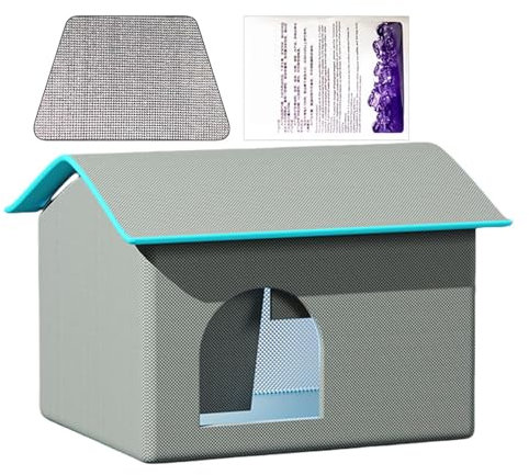 Buerfu Air Conditioner Cat House - Dog Houses Ventilate | Waterproof Easy Clean And Assemble Cat House With Ice Pack For Hot Weather, Outdoor Indoor