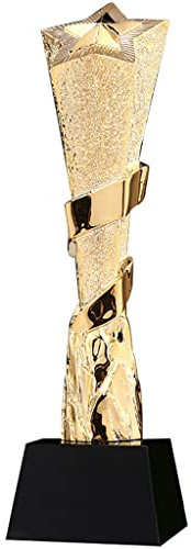 HLUONGTN Trofei Premio Coppa Premio Vincitore Pentagramma, Oro, Argento Ee Placcato Oro Trofeo/D/8X29Cm