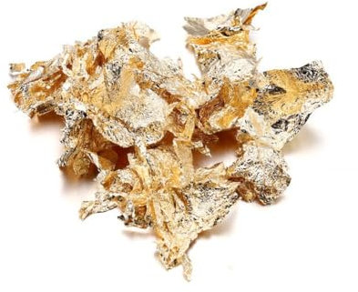 Wisafory 3 Packs Blattgold Flocken Goldfolie Blattgoldblätter Papier Dekorfolie für DIY Basteln Künstlerbedarf zum Vergolden Malerei Schmuckherstellung Möbeldeko und Nagelkunst Gold 15g