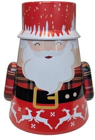 your castle Blechdose Xmas Santa Keksdose Deko-Box Retro-Dose Weihnachtskekse Plätzchen Aufbewahrung, Maße: 19,5 x 13 x 8 cm