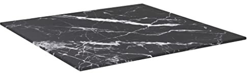 Genérico Plateau de table design marbre verre trempé noir 50 x 50 cm 6 mm, wenjingqi-322270