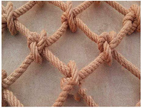 Jute-Hanf-Netz, Seilnetz für Spielplatz, Kletternetz, Gartennetz, verschleißfest, Hanfseilnetz, Felswand-Kletternetz, Frachtnetz, Trainingsnetz, großes Netz, mehrere Größen, Durchmesser 4 mm, Dekorati