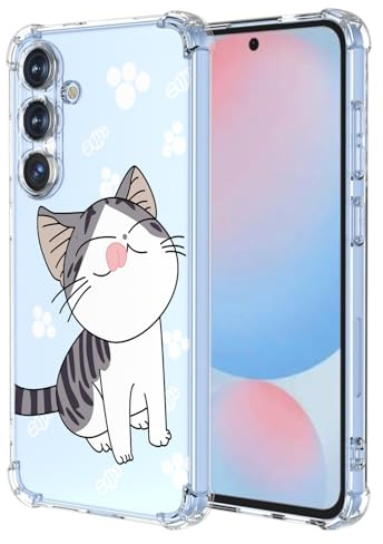 XINYEXIN Handyhülle für Samsung Galaxy A56 5G Hülle Süße Katze Cartoon Muster Design Mode Ultra Dünn Transparent Schutzhülle Stoßfest TPU Bumper Clear Case - Cat