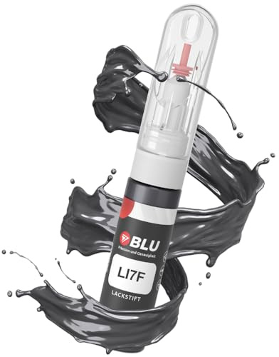 BLU Lackstift Auto kompatibel für VW LI7F GRAU URANOGREY | Auto Lack Reparatur 2in1 Ausbesserungslack Pinsel + Nadel