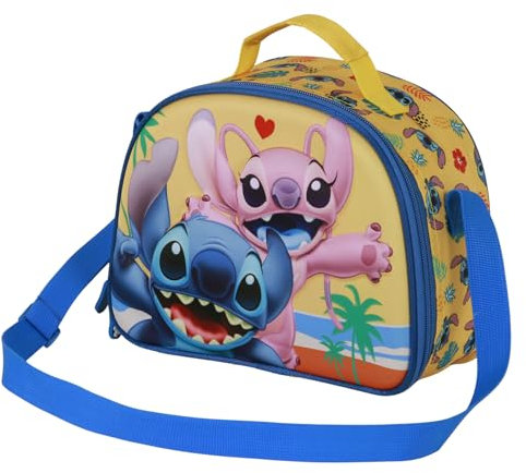 Disney Lilo y Stitch Ocean-Bolsa Portamerienda 3D, Azul, 26 x 20 cm