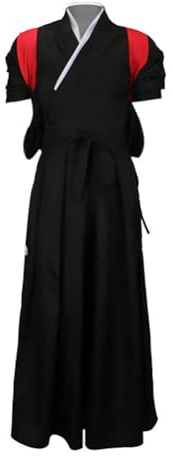 Japanischer Samurai-Hakama-Uniform-Kimono, Kendo-Anzug, Aikido-Judo, traditionelle Kampfsport-Cosplay, Halloween-Kostüm, 20# Schwarz, L