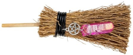 PRETYZOOM Escoba De Bruja Colgante Decoración para Casa De Muñecas Accesorio De Fotos