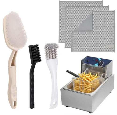 XANGNIER Deep Fryer with Basket Cleaning Tool Kits,6 Pcs Deep Fryer Cleaner Brush Accessories(Excluding Deep Fryer)