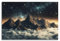 XHBKJA Atemberaubender Stern – gefüllter Himmel über majestätischen Berggipfeln, schwebt auf Wolken, Poster, Leinwand, Wandkunst, minimalistisch, modern, Wandbild, dekoratives Gemälde, hängendes