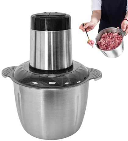 Picadora de carne eléctrica | Picadora eléctrica | 2 litros Multifuncional Picadora De Acero Inoxidable Compacto Para Picar Cebollas Y Preparar Comidas En La Cocina Casa